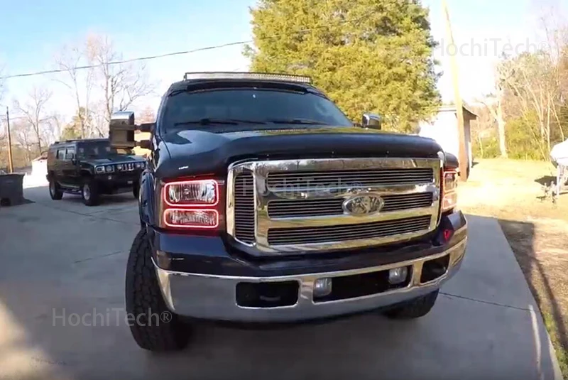 Для Ford F-250 F250 2005 2006 2007 RGB светодиодный ангельские глазки многоцветный с Halo кольцом дистанционное управление фар