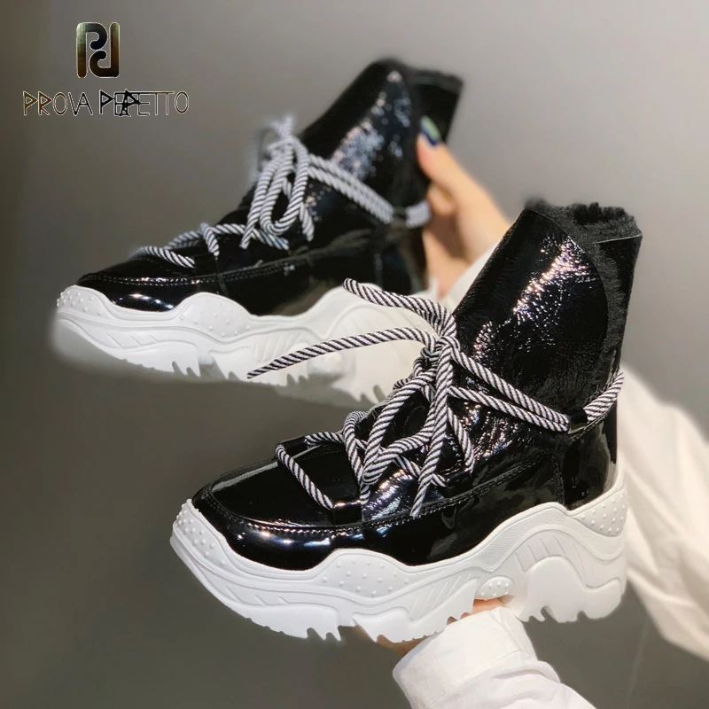 

2020 New Winter Warm Ankle Snow Boots Women Fashion Wool Lining Waterproof Non-slip Lace Up Boots Botas De Invierno Para Mujer
