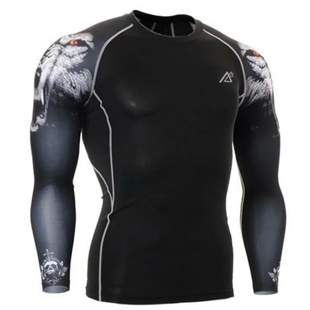 Man T-shirt Gym Compression Shirt Sport T Long Sleeve Bike tshirt Men Cycling Tee Fitness muscle sport shirt | Спорт и развлечения