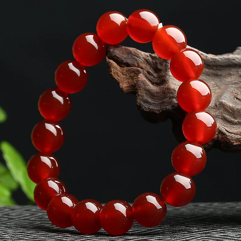 Подлинный крово красный бисер из драгоценного камня браслет летние открытые
