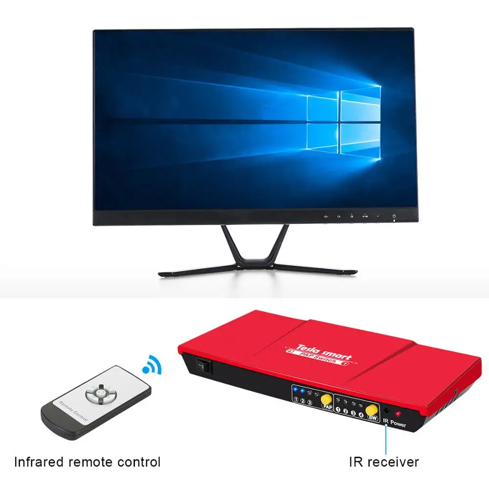 Tesla smart 4 x1 HDMI коммутатор 4 в 1 выход 1080P@ 60 Гц с функцией PAP бесшовные пути 4 Full HD источников к 1 Full HD Дисплей HDMI