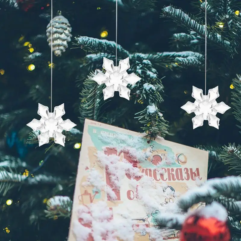 

54pcs Christmas Snowflake Icicle Pendants Party Decoration Hanging Decor