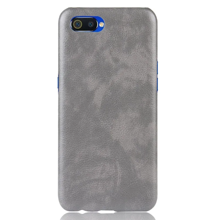 gray Чехол для Realme C2 с рисунком личи из искусственной кожи и ПК чехол-книжка для OPPO Realme C2 C 2 RealmeC2 RMX1941 чехол для телефона - Цвет: gray