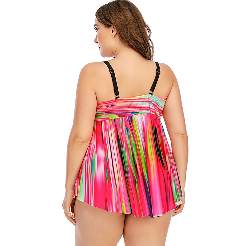 

Luren Plus Size Swimwear Swimwear Women Sexy Tankini Set Two-piece Suits Swirly Paisley Print Bandage Bathing Suit Swimdress