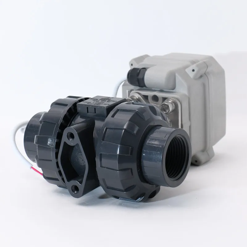 DN25 1 'ɻSP/NPT/Клеевой конец 2-сторонний UPVC True Union моторизованный шаровой клапан