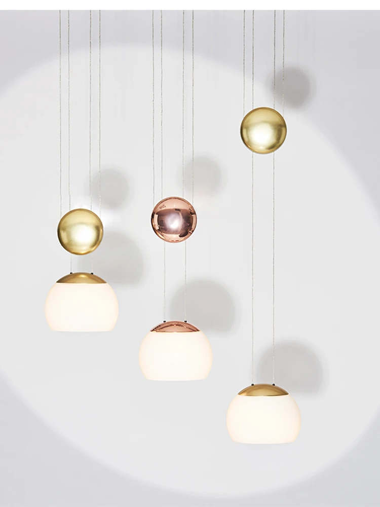 

Modern Nordic designer restaurant living room hotel bedroom study creative Jane bedside lifting glass ball chandelier