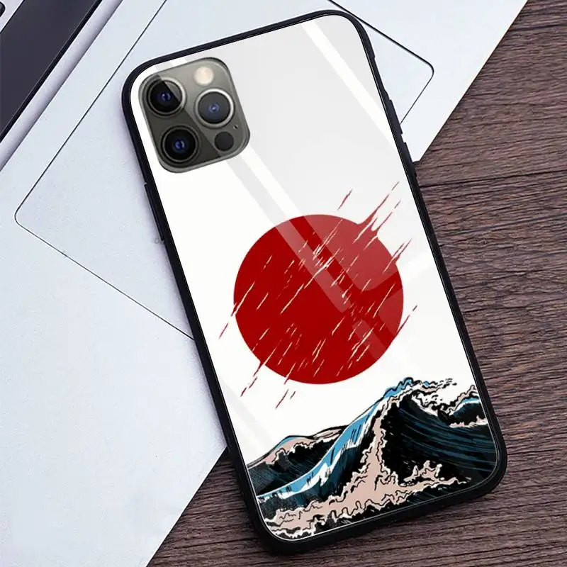 

Waves of Kanagawa Japan Phone Cases Tempered Glass For iPhone 12 Pro Max Mini 11 Pro XR XS MAX 8 X 7 6S 6 Plus SE 2020 case