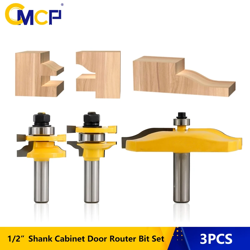 

CMCP Tenon резак 3 шт. приподнятая панель дверь шкафа маршрутизатор Набор бит 1/2 дюйма хвостовик Ogee деревянный Фрезерный резак фрезы для дерева