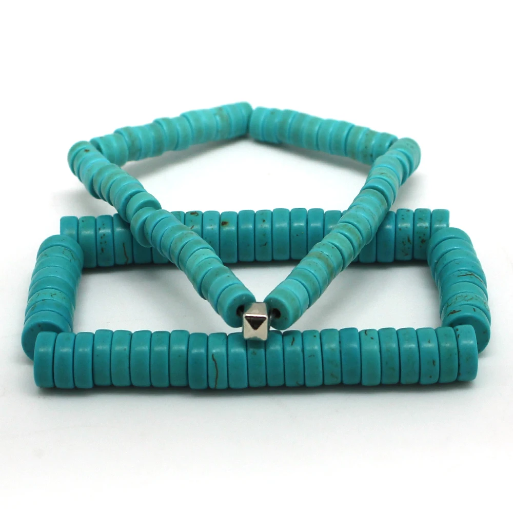FFWFF сделай сам натуральный камень регулируемый браслет бирюза пара браслетов