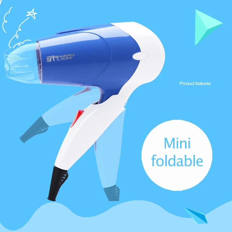 Электрический вращающийся фен для волос с складной ручкой путешествий укладки