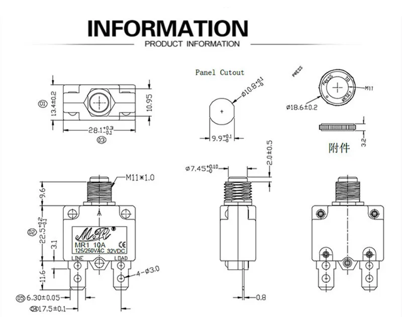 Electric Air Compressor Circuit Breaker Thermal overload protection switch over current protector for generator parts | Обустройство