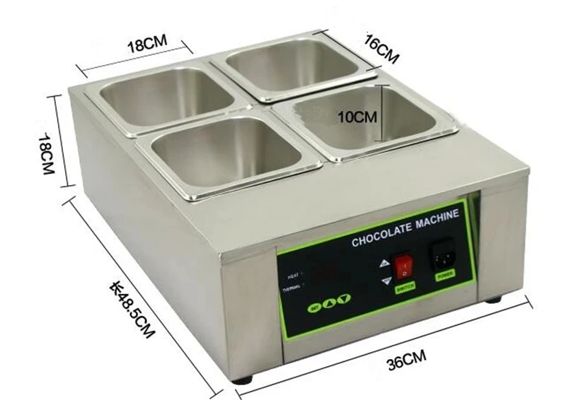 

Commercial Digital Electric 4 - Cylinder Chocolate Melt Furnace 110V 220V Melt Machine for Heating Hot Stove