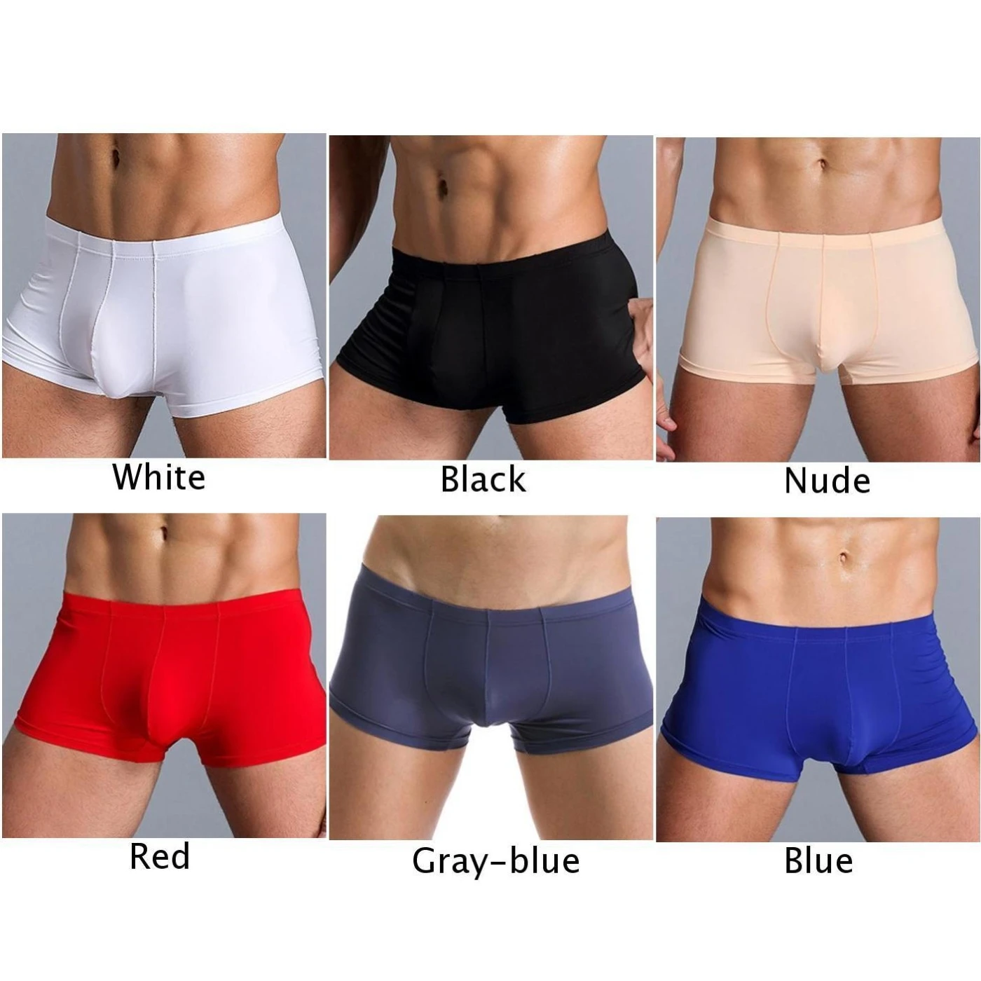 Привлекательные трусы однотонные средние Шелковые Ультра тонкие мужские