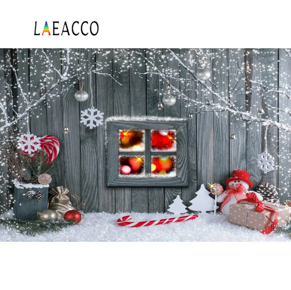 Laeacco Рождественский фон светильник лампа снежинка безделушка подарок конфета