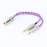 preffair hi end 10cm 7n occ single crystal copper silver plated 4 4mm balanced female to 2x3 5mm gold adapter aux audio cable