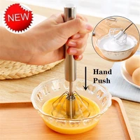 semi automatic stainless steel drink milk frother foamer whisk mixer stirrer egg beater kitchen tool baking accessories