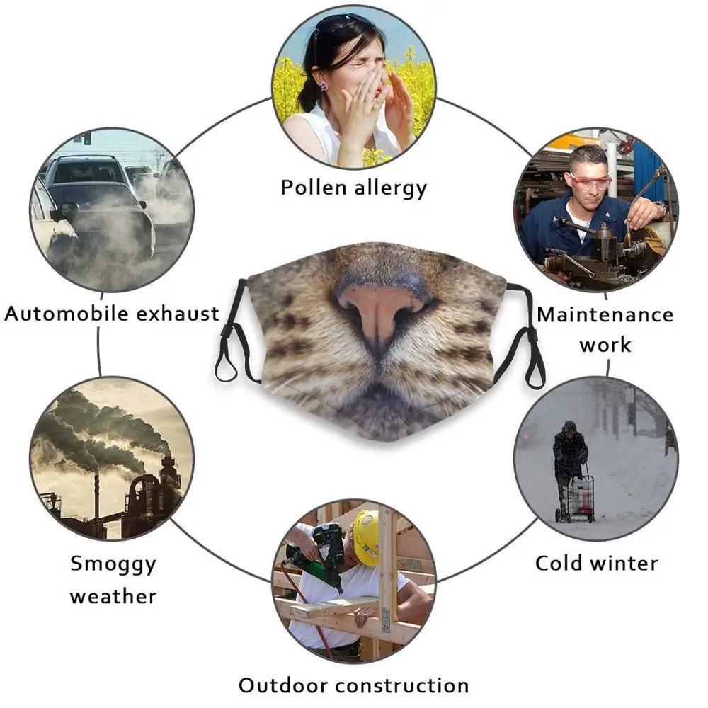 Многоразовая маска для лица с забавным принтом Kitty лицевая в виде кошки Pm2.833