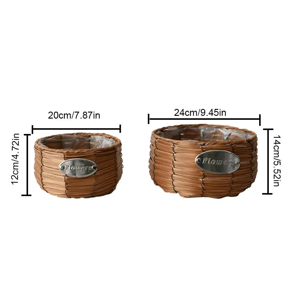 

Plastic Rattan Flower Pot Hand-woven Flower Basket Multi-functional Storage Decorative Flower Pot Craft