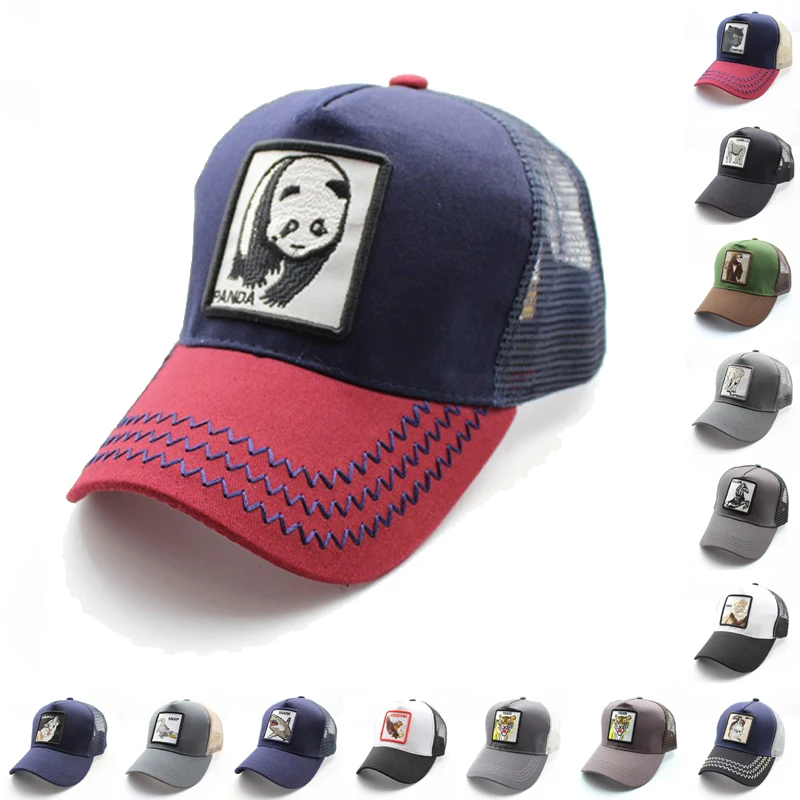 Бейсболка унисекс сетчатая с вышивкой панды уличная Регулируемая шляпа от