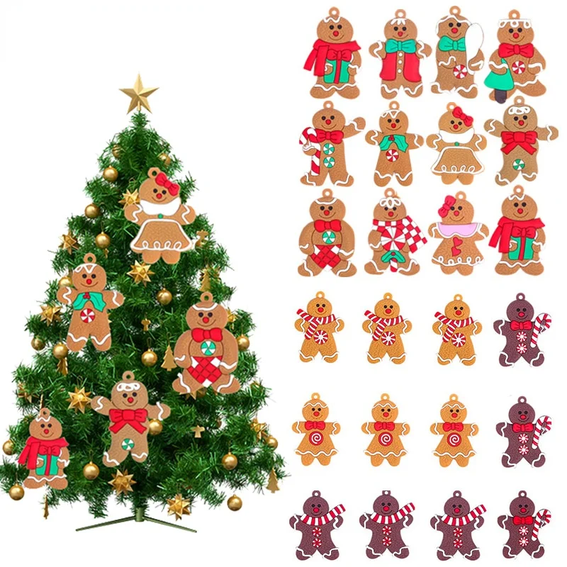 

12pcs Gingerbread Man Christmas Tree Ornament Xmas Tree Hanging Decorations Christmas Decoration for Home Navidad New Year gifts