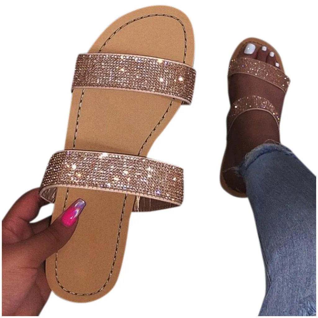 

Sagace 2020 New Fashion Women's omen Sandals Shoes Peep Toe Summer Beach Shoes Ladies Slides Candy Rainbow Casual Flat