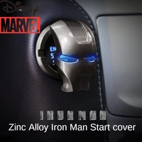 disney marvel iron man button cover ignition switch protective cover car interior start ring one key start decorative sticke