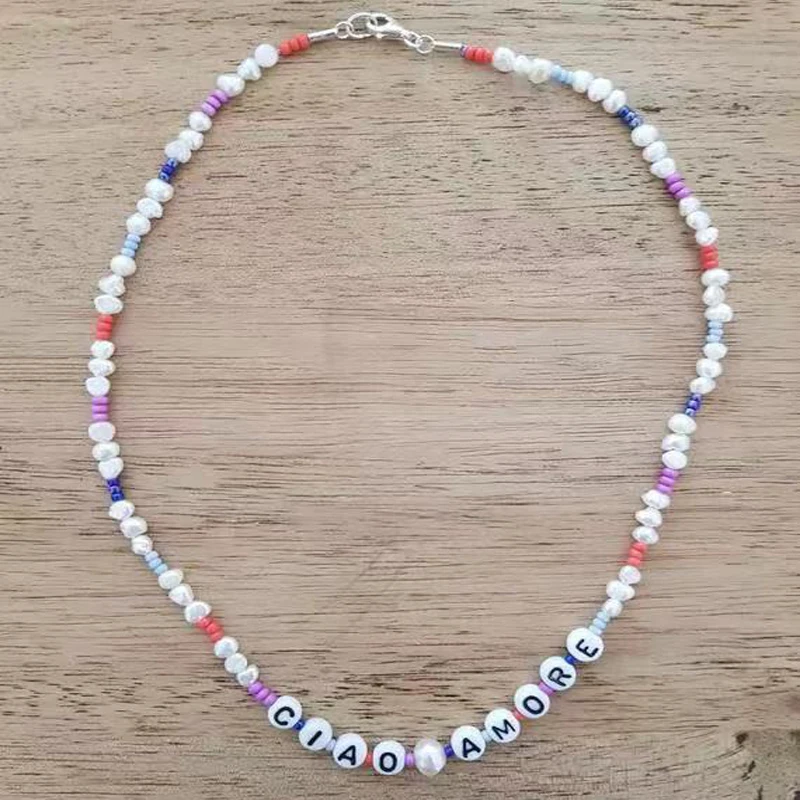 Ожерелье женское с пресноводным жемчугом короткое колье-чокер в стиле барокко