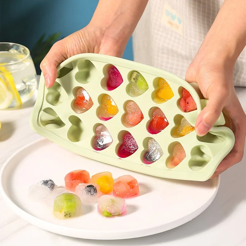 

21 Cavity Mini Heart Mold Silicone Ice Cube Tray DIY Chocolate Fondant Mould 3D Pastry Jelly Cookies Baking Cake Decoration Tool