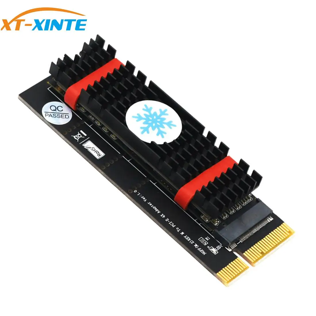 

XT-XINTE M.2 Key M SSD to PCI- E 4X Adapter Converter Card Vertical Installation Heatsink Optional for NGFF M.2 2230-2280 SSD