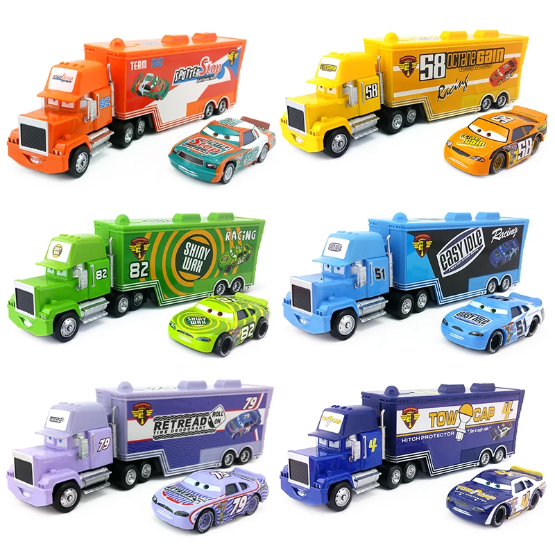 Disney Pixar Cars 2 3 Lightning McQueen Jackson Storm Mack Uncle Truck King 1:55 литой под давлением Металлический