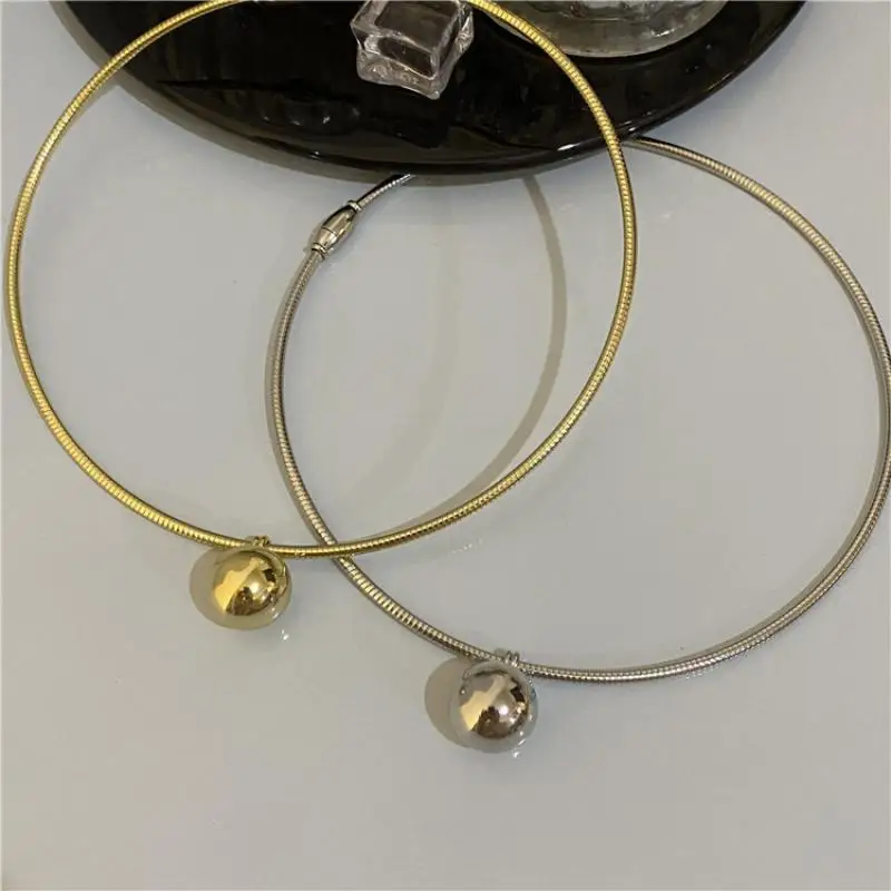 

Round Ball Collar Necklace Niche Design Summer Clavicle Chain Hip Hop Sweet Cool Necklace Personality Collar Female