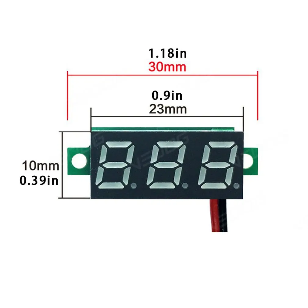 

0.28 Inch 2.5V-40V Mini Digital Voltmeter Voltage Tester Meter Red/Blue/yellow/green LED Screen Electronic Parts Accessories