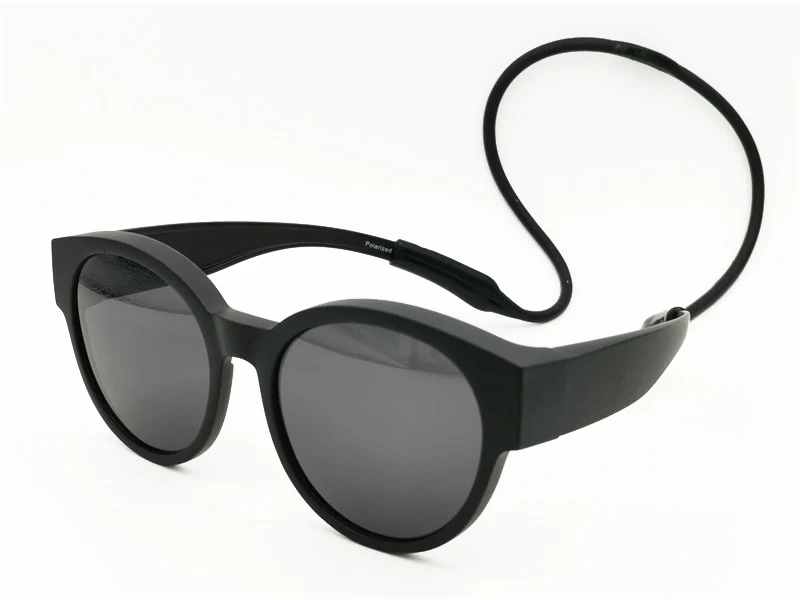 black-black len 5803 подходит для путешествий и занятий спортом солнцезащитные очки с подвесными силиконовый шнур UV400 поляризованные анти-скольжения rectro fullim подходит более чем надевать очки - Цвет линз: black-black len