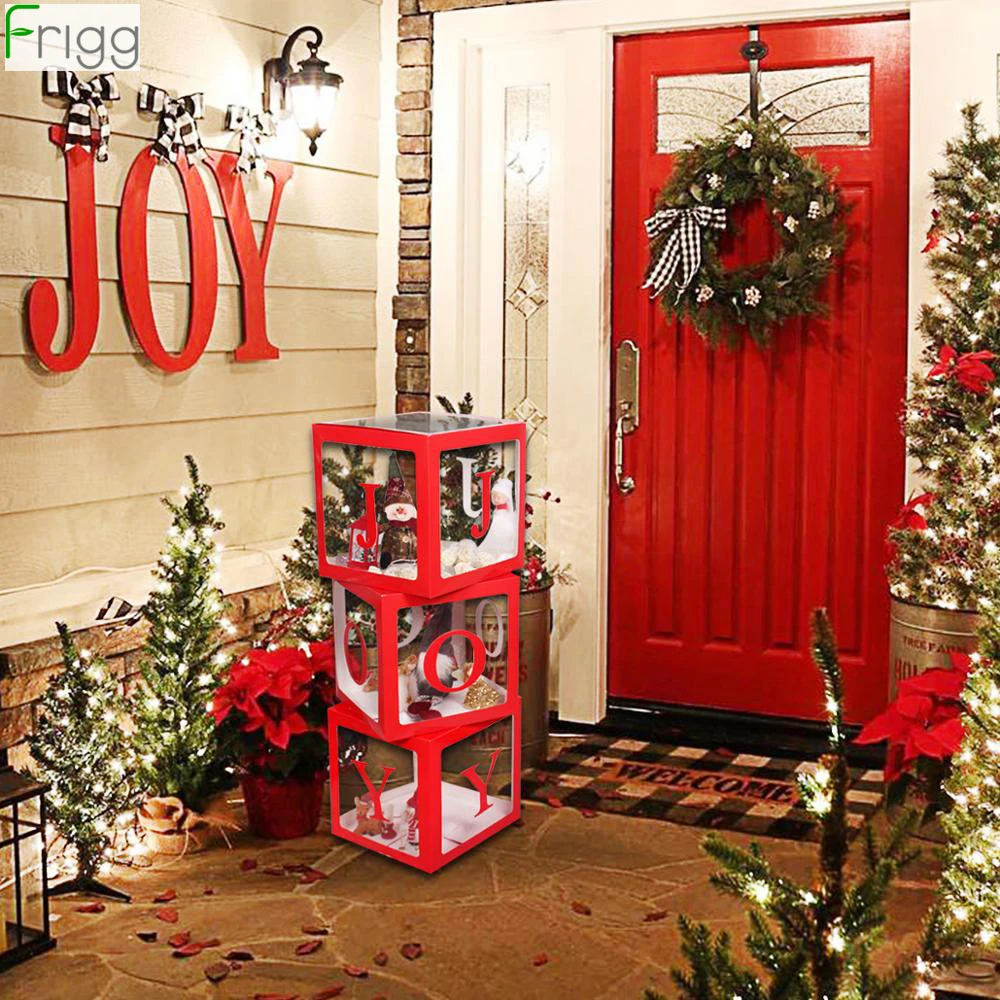 Рождественская прозрачная коробка с украшениями Рождественский Декор для дома