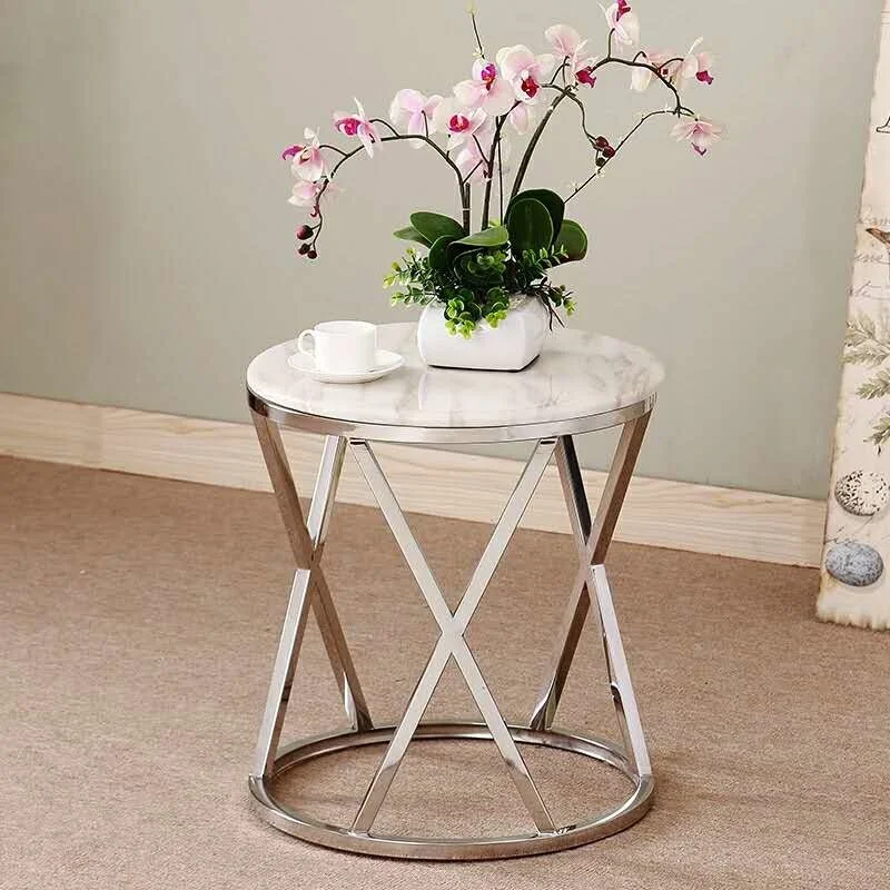 Угловой Столик для дивана из нержавеющей стали круглый журнальный столик