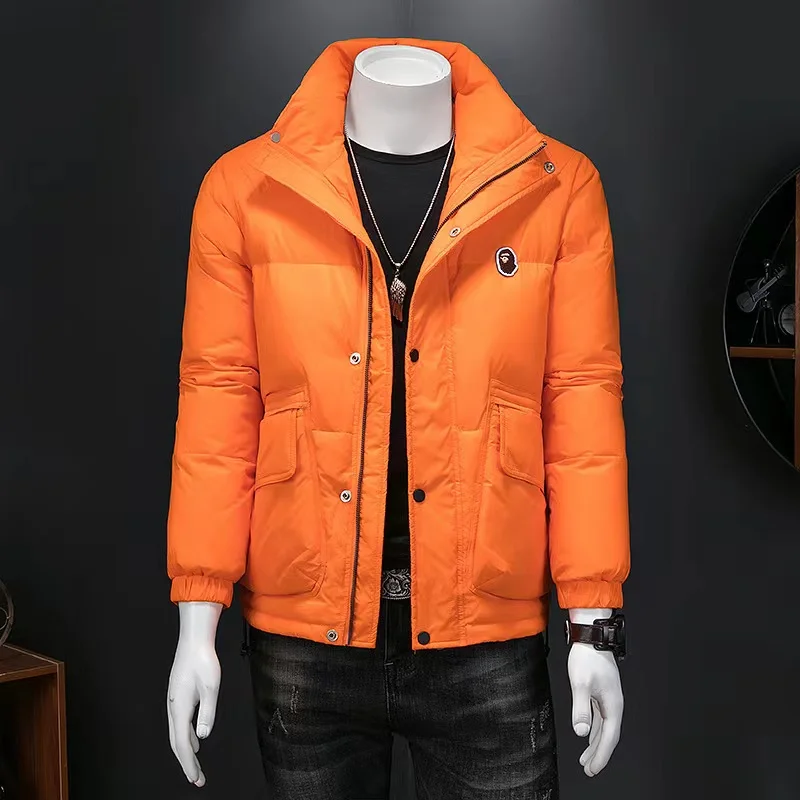 2021 European New Men's Down Jacket Falling Shoulder Loose Fashion Down Jacket Slim Top Jacket
