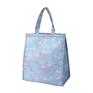 Складная термальная сумка для ланча, водонепроницаемая изолированная сумка для еды с милым рисунком, внутренняя алюминиевая фольга, сумка-холодильник для еды