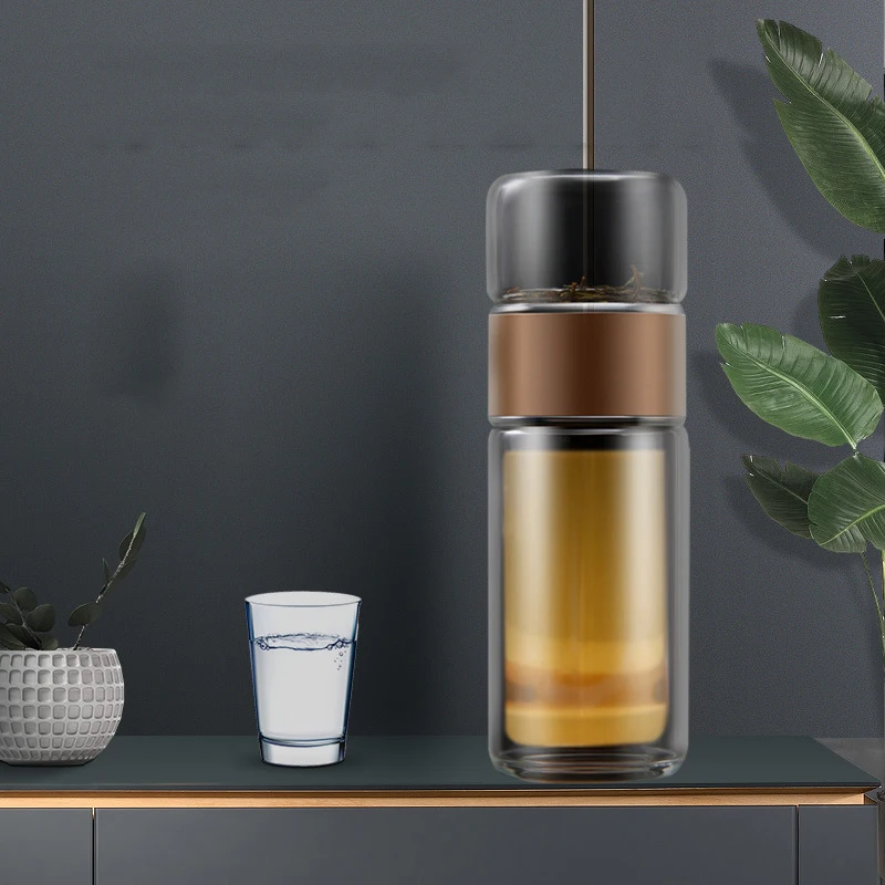 

Luxury Thermos Vacuum Flasks Tumbler Infuser Double Wall Transpar Water Bottle Tea Separation Office Copo Termico Thermal Mug