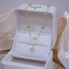 Женское Двухслойное ожерелье с подвеской в форме сердца