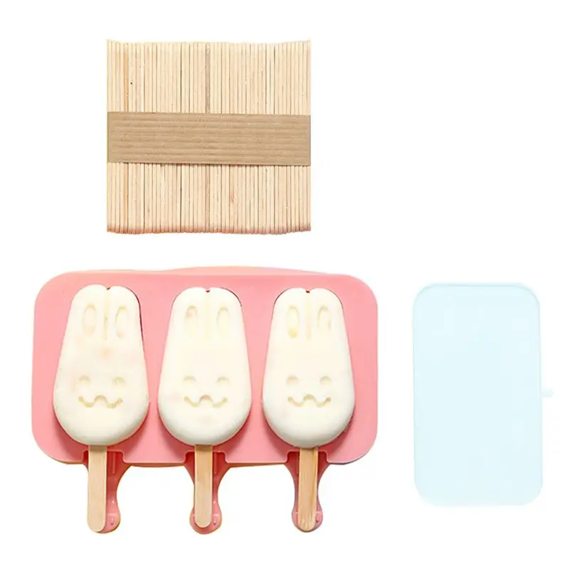 Симпатичная форма для мороженого с крышкой силиконовая домашнего ручной работы