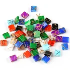 50 шт в наборе, 5x5x2 мм) бусины типа жемчужины, перламутровый цвет, Цвет двойное отверстие Бисер плоские квадратные стеклянные бусины для изготовления ювелирных изделий браслет ожерелье аксессуары