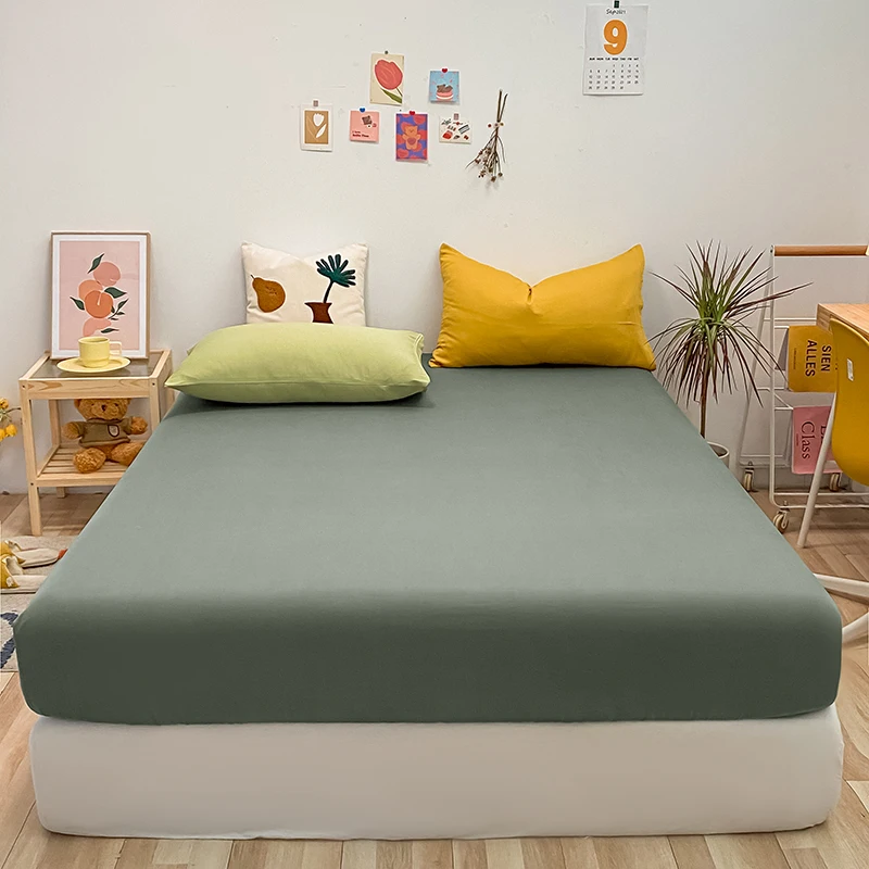 

OXYGEN Solid Bed sheet 100% Cotton High Quality Nordic Bed Linen 200X230cm Bedding sheet Fitted sheets
