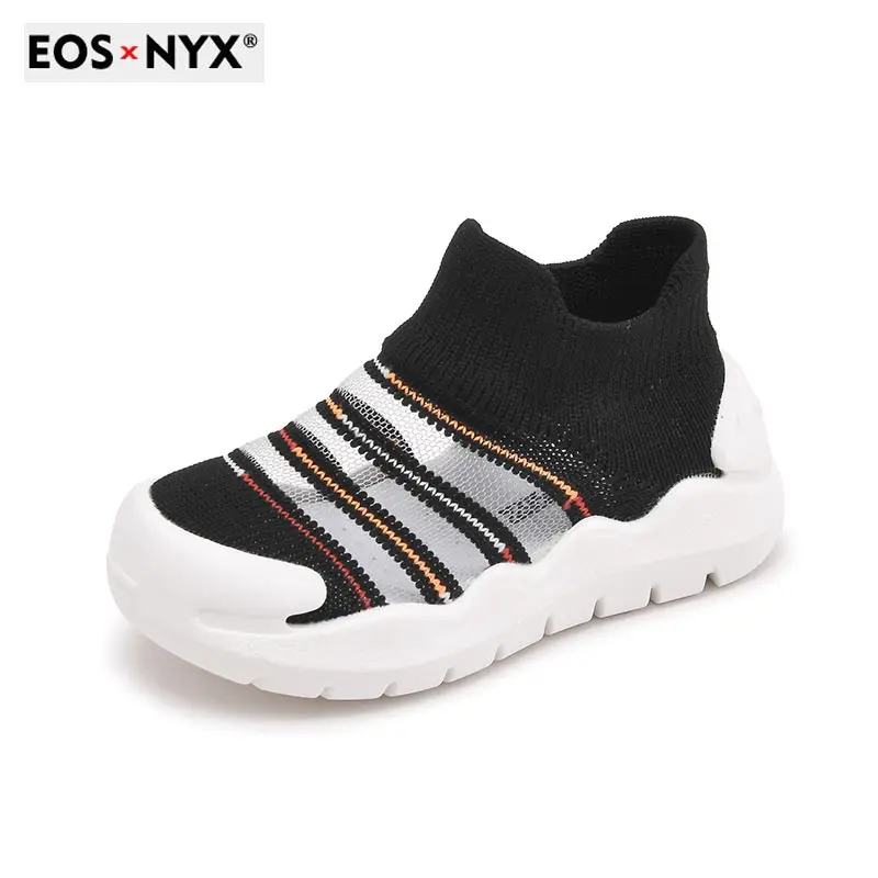 

EOSNYX 2021 New Casual Kids Sneakers Summer Non-slip Breathable Boys Sneakers Hot Sale Slip-on Flats Girls Sneakers Black Pink