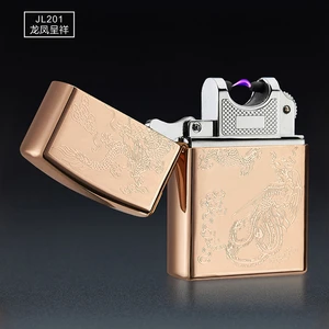 New Creative USB Charging Single Arc Lighter Personalized Metal Windproof Cigarette Accessories