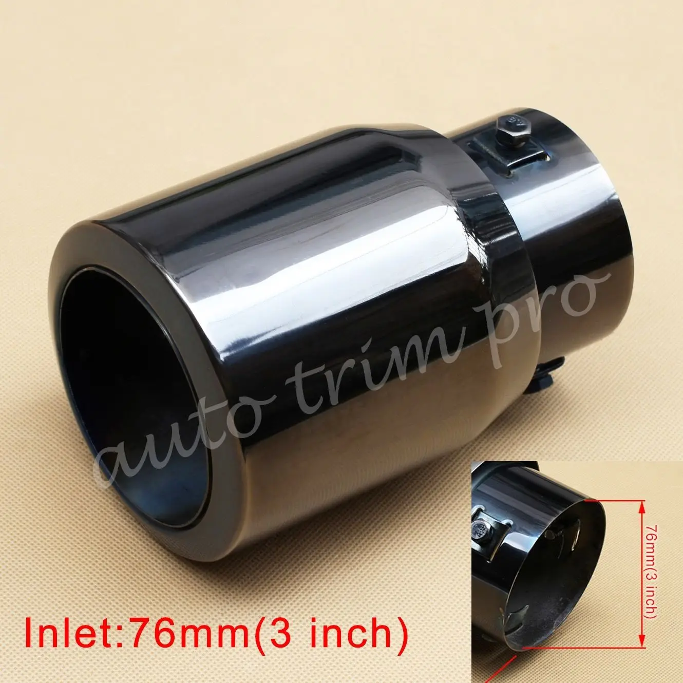 Универсальный 76 мм 3 дюйма на входе сзади глушитель выхлопной трубы наконечник