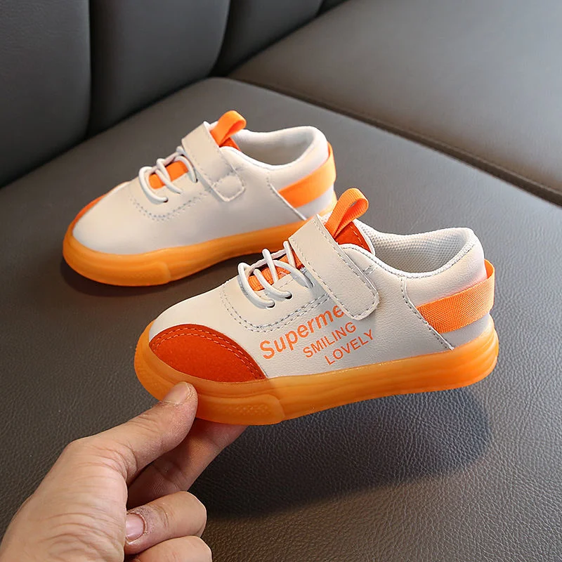 

Boys' Sports Shoes Korean Version Baby Candy Color Girls' Casual Shoes Antiskid Baby Shoes Kindergarten Shoes Board Shoes Fashio
