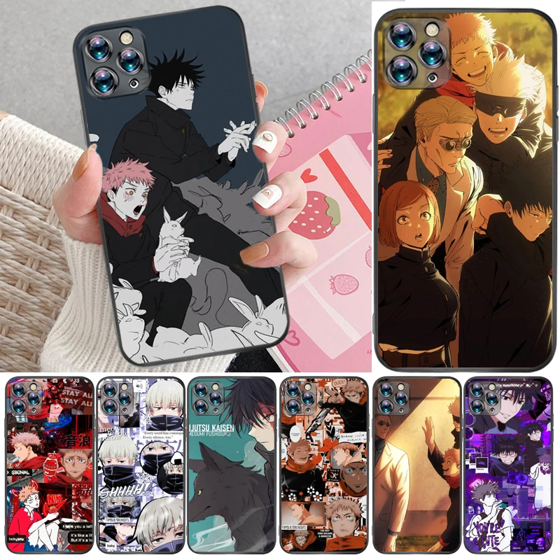 

Jujutsu Kaisen Yuji Itadori Sukuna Satoru Gojo Fushiguro Megumi Phone Case For iPhone 11 Pro Max Coque Back Cover Cases
