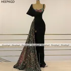 Элегантные черные блестящие блестки, с высоким разрезом, новый дизайн 2021, сексуальные женские платья для свадебной вечеринки и выпускного, изготовленные на заказ