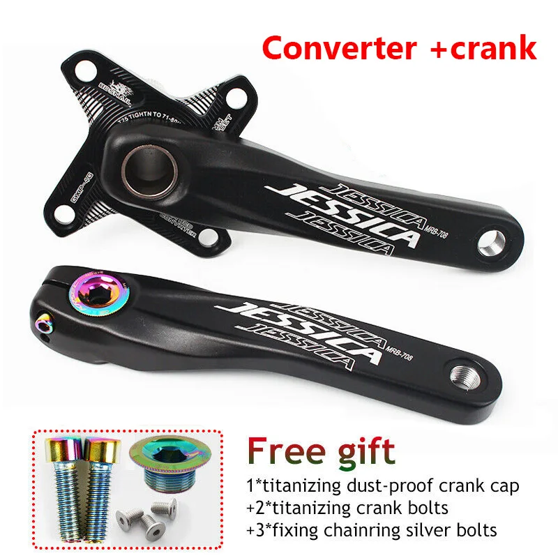 Converter 4-crank JESSICA 170 шатун GXP 4/5 коготь велосипедная рукоятка MTB конвертер алюминиевая дорожная горная велосипедная цепь Запчасти для велосипедов аксессуары - Цвет: Converter 4-crank