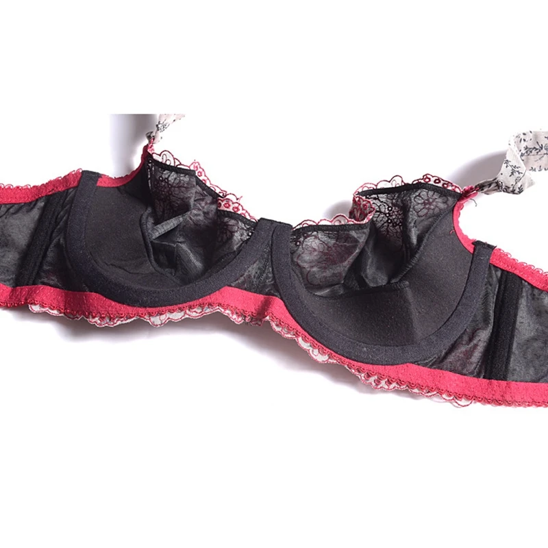 Стальной бюстгальтер с принтом кружевной собранное нижнее белье ультратонкий